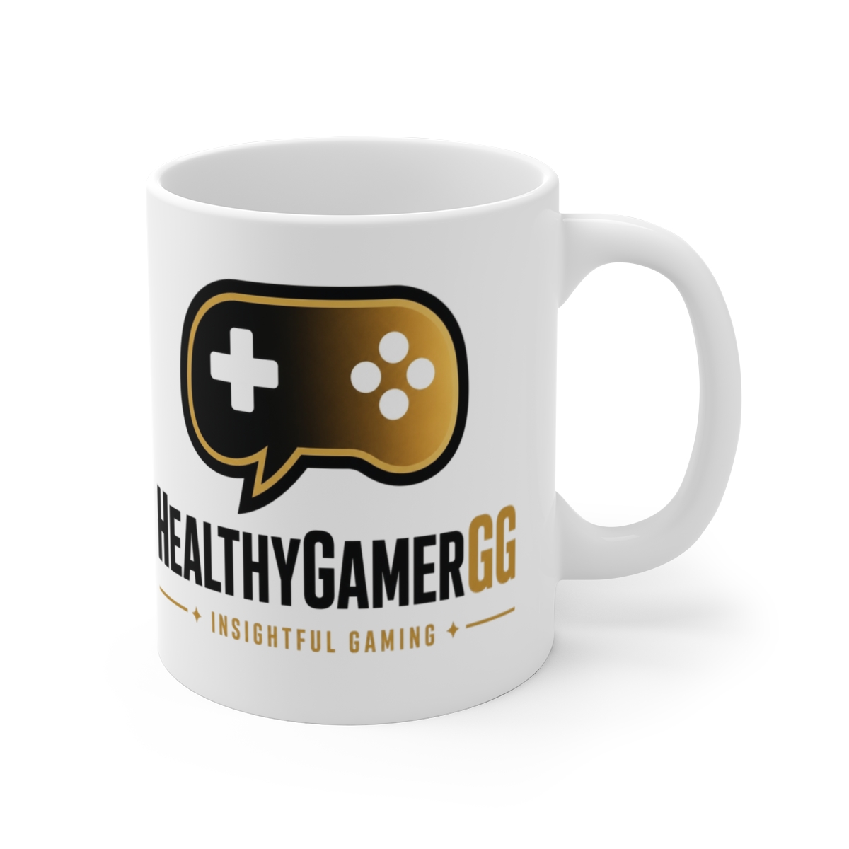 Dr. K / HealthyGamerGG "HealthyGamerGG - Insightful Gaming" White Mug